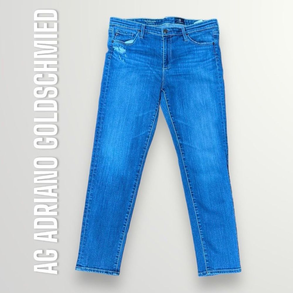 AG Adriano Goldschmied, “The Stevie Ankle” Slim Straight Denim Jeans Size 31 R